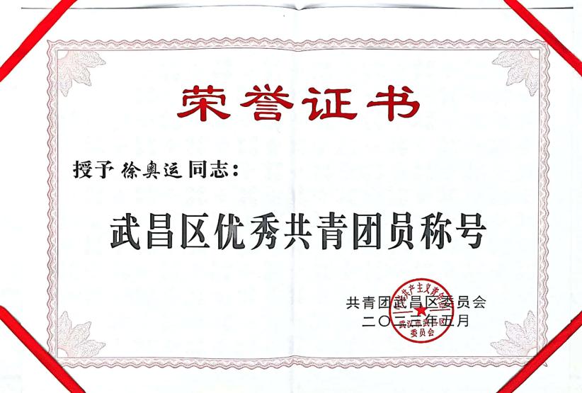 喜報！團武昌區(qū)委表彰我校四個先進集體和個人！