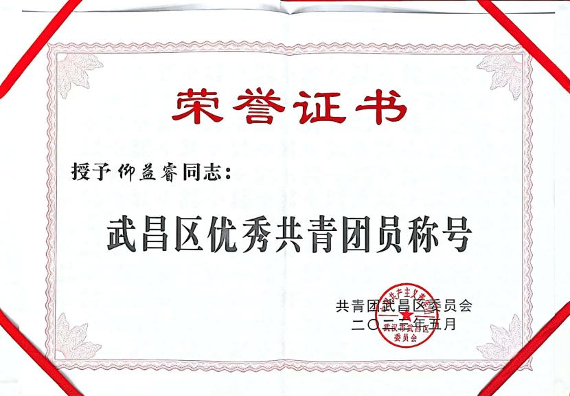 喜報！團武昌區(qū)委表彰我校四個先進集體和個人！