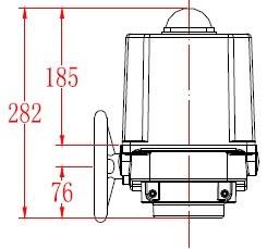 PSQ角行程執行機構外形尺寸