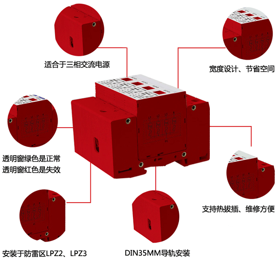 三相交流電源電涌保護器特點